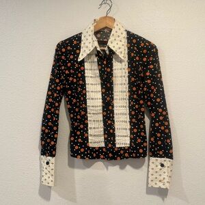 Vintage Replay western 2 tone floral shirt size S